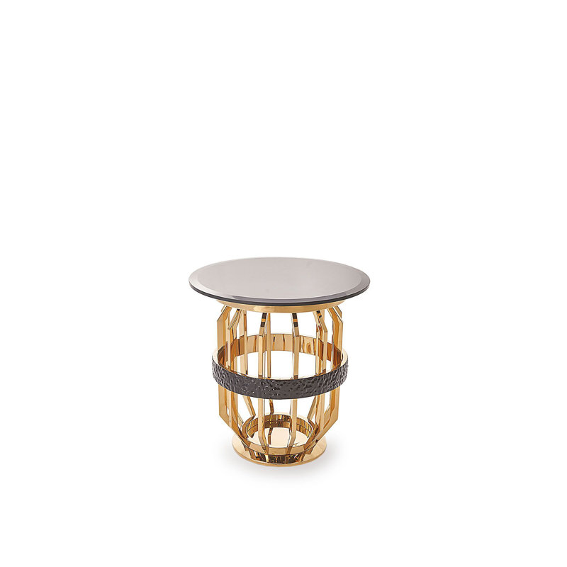 Table de bout en verre à piédestal