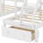 Wooden Triple Bunk Bed With 2 Storage Drawers, Ladder And Guardrails, No Box Spring Needed