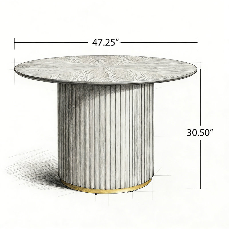 Table de salle à manger 47,25 po, Naturel