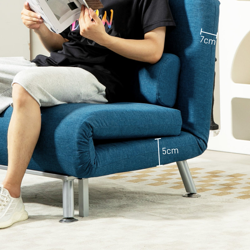 Romine Single 75cm Upholstered Cushioned Convertible Sofa