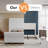 Tufted Wingback Velvet Platform Bed with Nailhead Trim, Curved Sleigh Designing, King Size-269358084