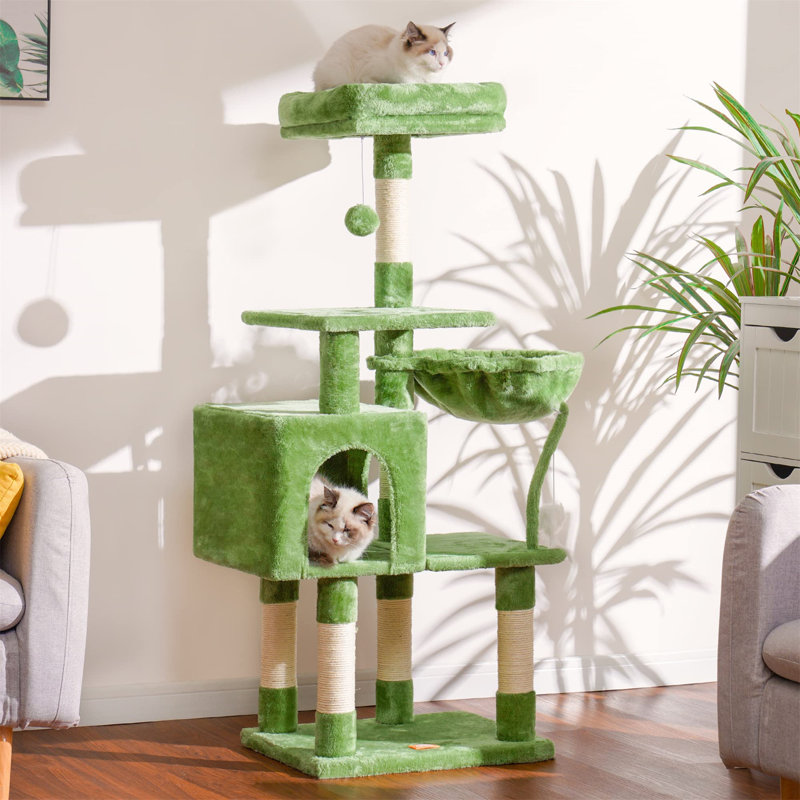Arbre à chat Evola, H 50,39 po x l 15,75 po x L 19,69 po, Vert