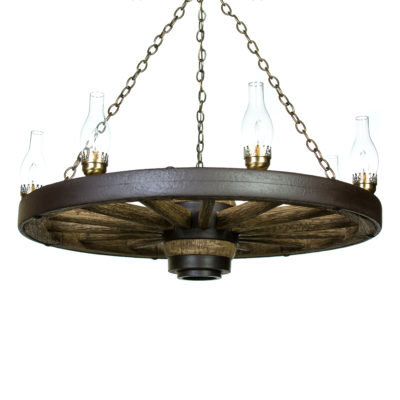 Dylan 7 - Light Dimmable Wagon Wheel Chandelier