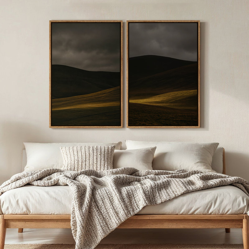 Art mural sur toile encadrée - Moody Hill, paysage, impressions murales pour chambre à coucher - 24 po x 36 po x 2 pièces
