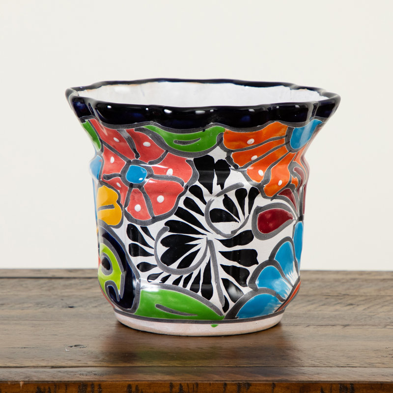 7 po x 8 po Pot à fleurs en céramique fait à la main Talavera