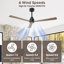 Ventilateur de plafond à 52 pales 52 "sans lumières Kaleiyah-1303478913