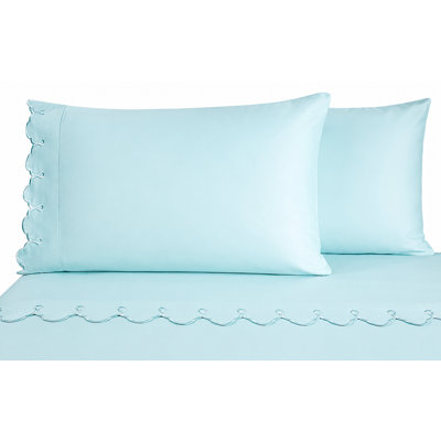 Scalloped 100% Cotton Standard Sheet Set