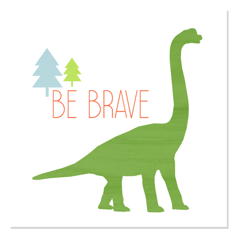 Dino Brave 1 Paper Print, 36" H x 36" W x 1" D