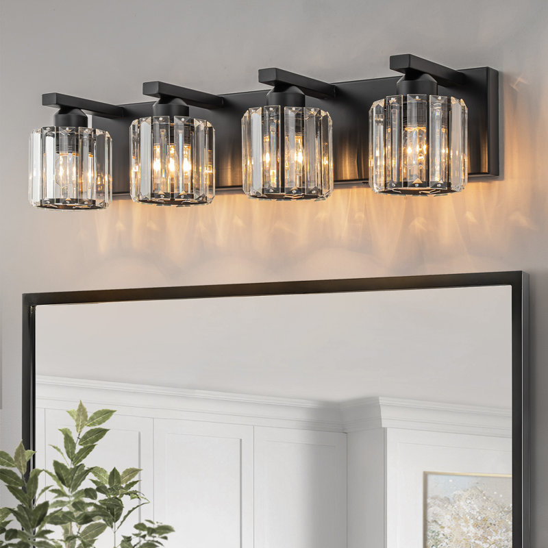 4-Light Dimmable Vanity Light, Matte Black, 4