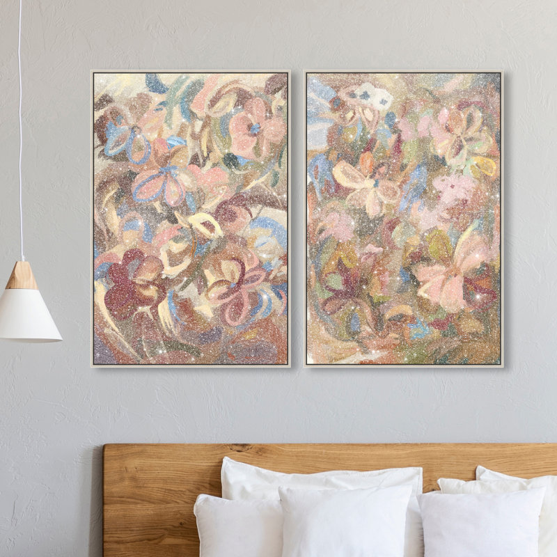 Moving Eden Set Set by Oliver Gal, 92"H x 62"W, Silver Floater Frame