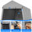 Heavy Duty Outdoor Carport Storage Tent – Waterproof, Portable Garage Shelter with Roll-Up Zipper Doors & Vents, UV Protection – Great for Motorcycle, ATV, Garden Tools, Lawn Mower – Grey, 6x8FT