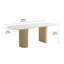 Table de salle à manger en acier inoxydable avec plaque de roche et cuir tissé - peut supporter jusqu'à 94,5 kg (excluant les chaises)