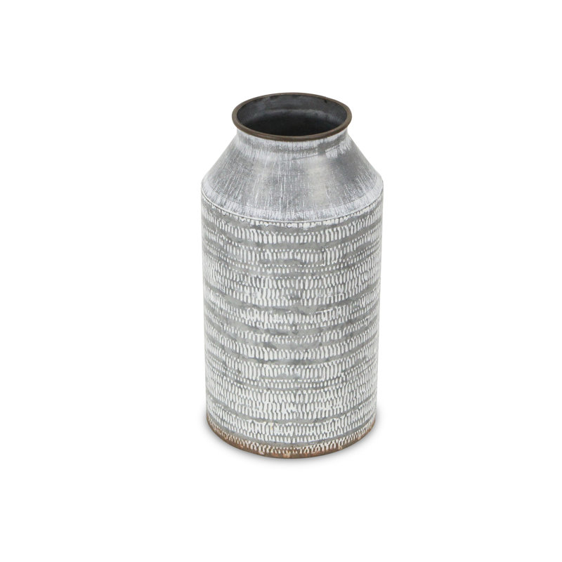Vase de table cruche en métal galvanisé Corliss, H 10,25 po x l 5,25 po x P 5,25 po