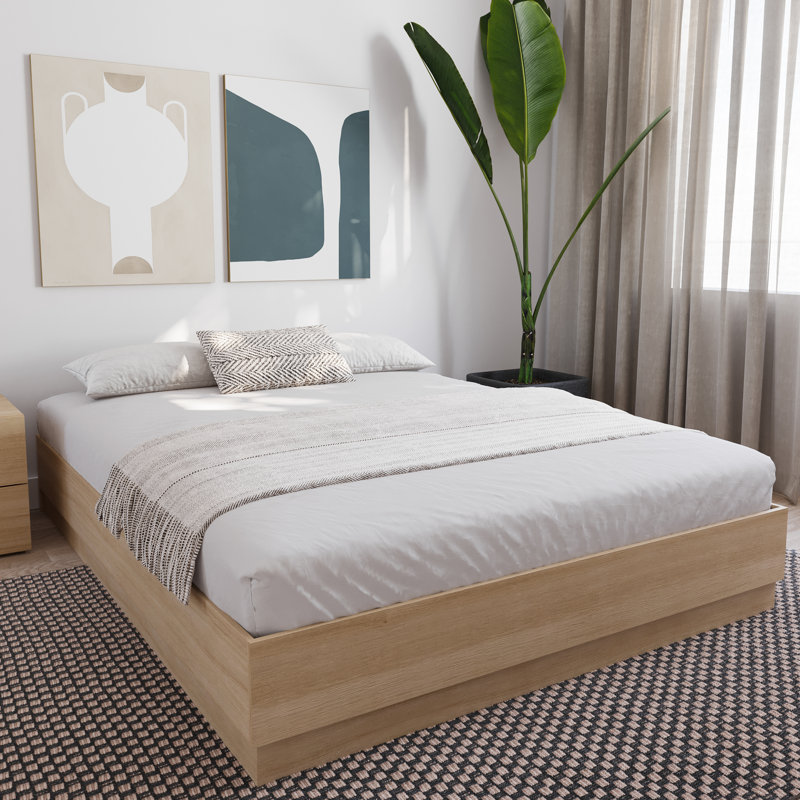 Brix Platform Bed, Beige, King