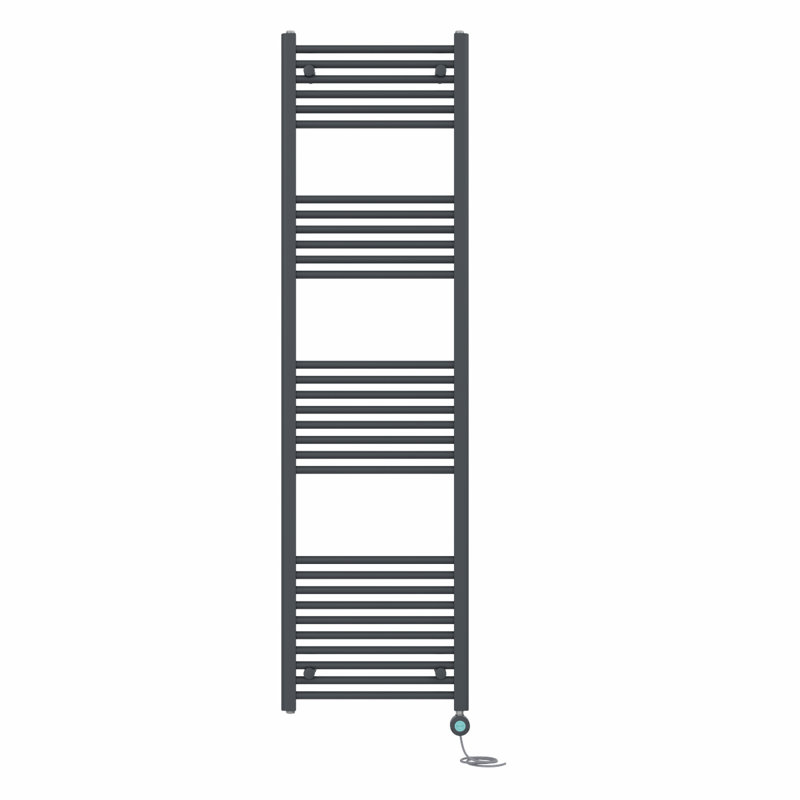 Kendal Straight Towel Rail Heated Towel Rails, 180cm H x 50cm W x 3cm D, Anthracite