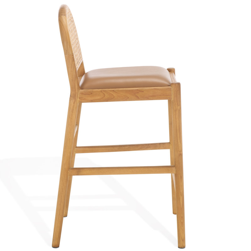 Laylie Rattan And Leather Counter Stool, Natural