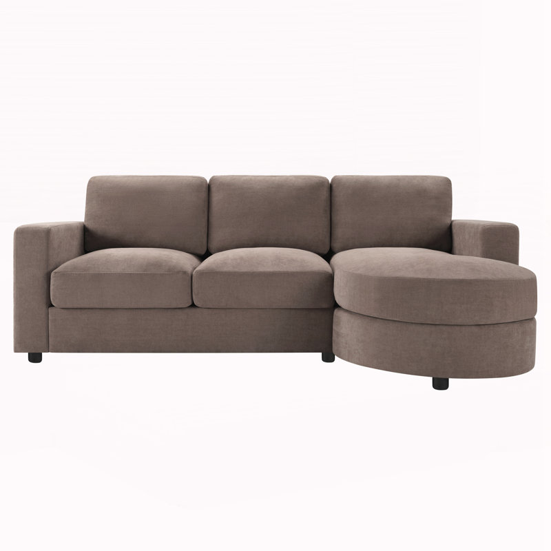 84.6" L-shaped Sofa Couch, Brown
