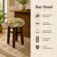 Tabouret de bar rembourré avec structure en bois d'acacia massif Spindle-135653377-135653379