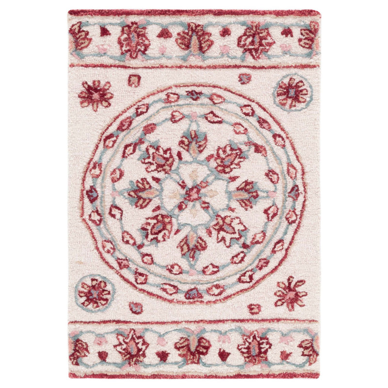 Tapis floral en laine touffeté à la main Daishawn, Rectangle 2 pi x 3 pi