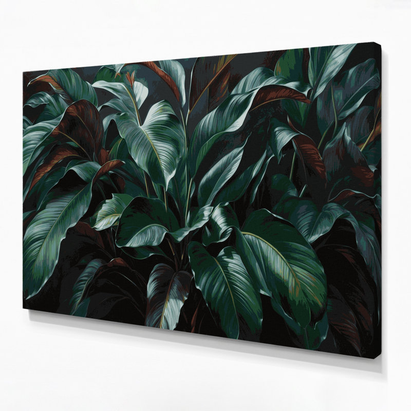 «Botanical Ti Plant», art mural sur toile verte, H 8 po x l 10 po