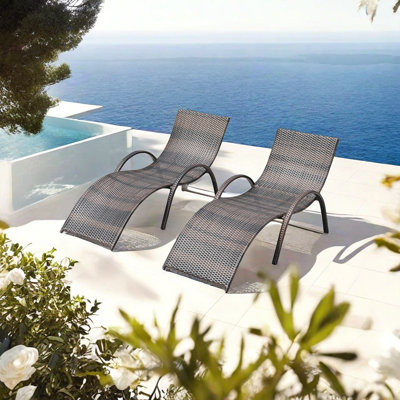 Ofeliya Outdoor Wicker Chaise Lounge Set by Wildon Home