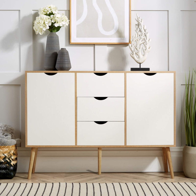 Kennedy 119Cm Wide 3 Drawer Sideboard, Oak
