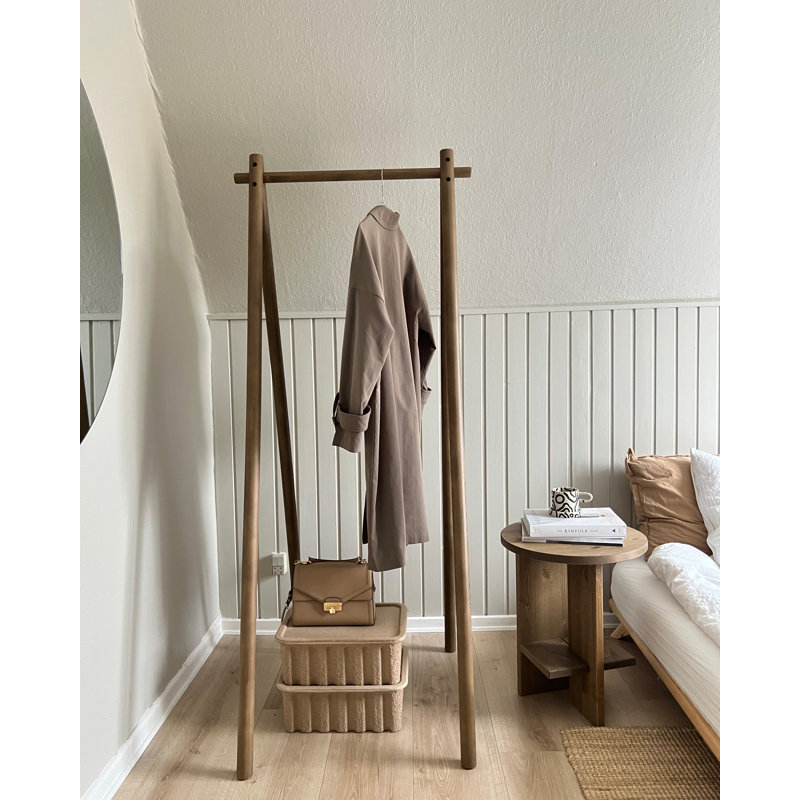 Hongi 75cm Wide Clothes Rack. Made in Europe, Scandinavian design, FSC certified wood, Carob Brown Lacquered