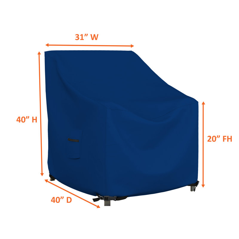 Heavy Duty Waterproof Outdoor Patio Chair Cover, All Weather Protection Patio Deep Seat Chair Cover Protector, Blue