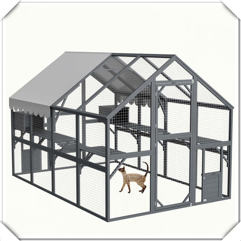 Cabine de lit d'extérieur luxueuse résistante aux intempéries avec rampe d'escalade, H 74,02 po x l 110,24 po x P 74,02 po