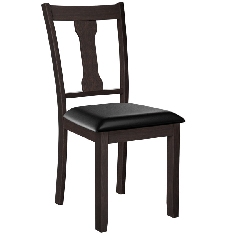19.5'' H Faux Leather Upholstered Side Chair, Espresso