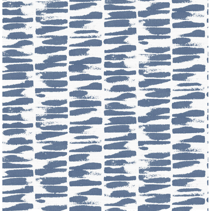 Myrtle Purple Abstract Stripe Wallpaper, Blue/White