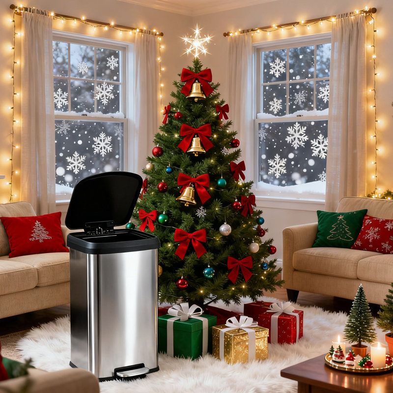 21 Gallon Stainless Steel Step Trash Can For Kitchen, Home Garbage Bin 80L