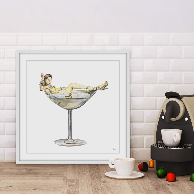 «Men Drink», reproduction encadrée, H 12 po x l 12 po x P 1,5 po