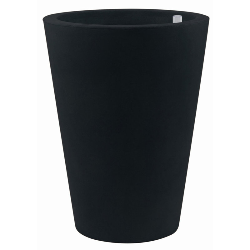 Cono Resin Pot Planter, Black, 31.5" H x 15.75" W x 15.75" D