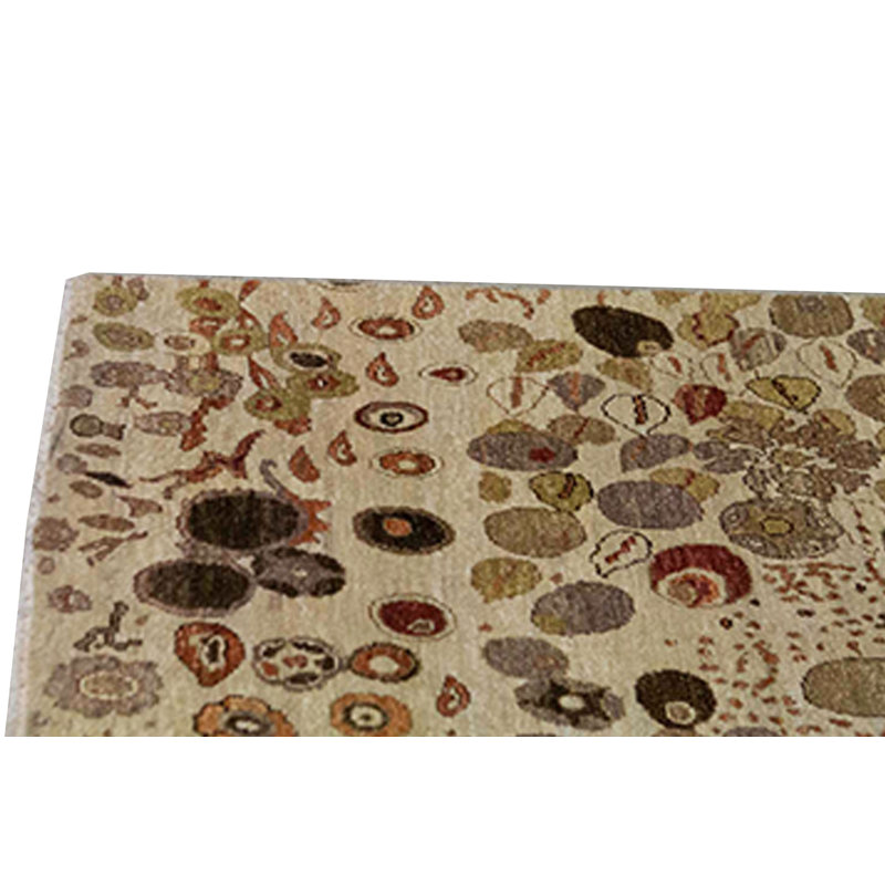 Hand-Knotted High-Quality Ivory Area Rug