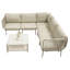 Modern Modular Sectionals Corner Chair, Beige Iron Frame Rope Patio Seat