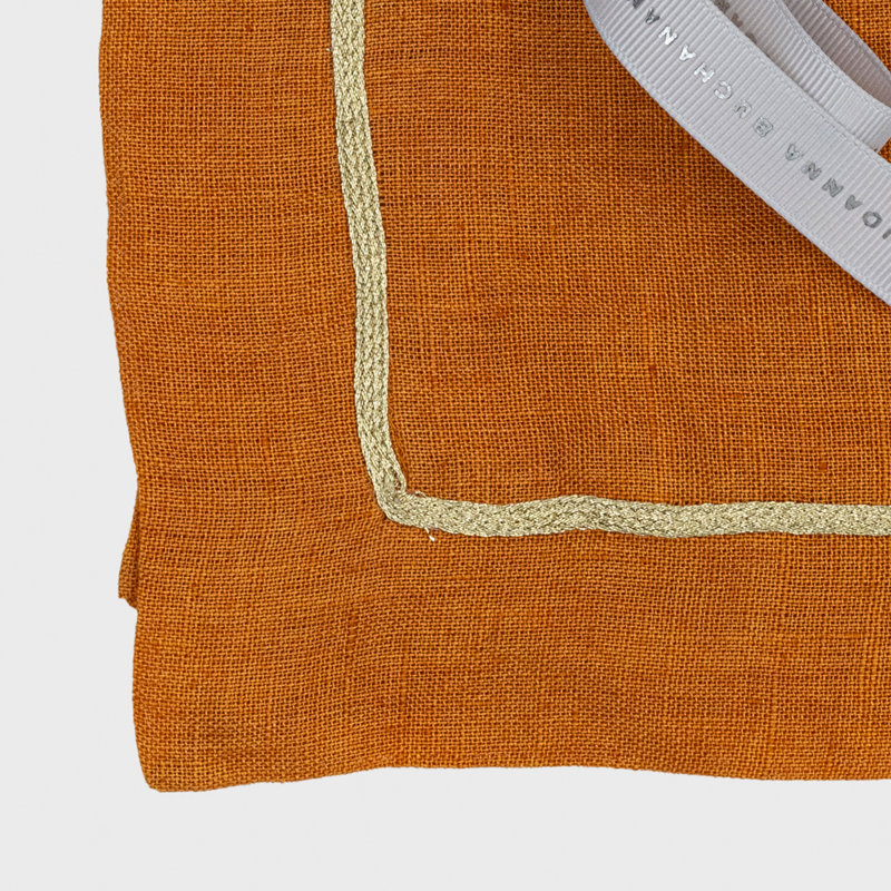 Linen Square Napkins, Pumpkin
