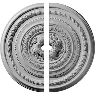 Endurathane Pearl Ceiling Medallion, 26 1/4"OD x 1 1/2"ID x 1 1/2"P (Fits Canopies up to 1 7/8"), Two Piece, Factory Primed