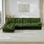 Canapé modulaire en L 138 po - Chenille, repose-pieds, assise profonde - vert-129944803-129944804