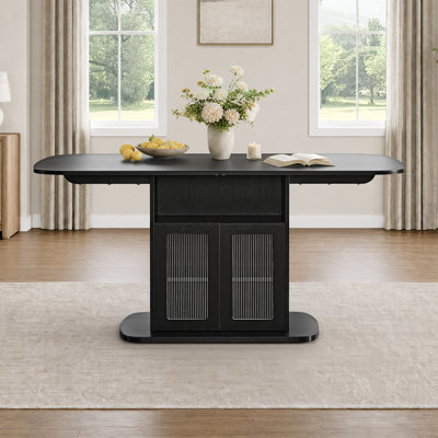 Modern Dining Table with Storage Cabinet