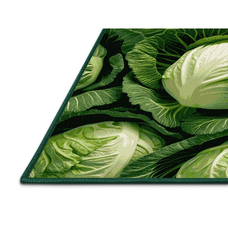 Washable Cabbage Green Vegetables Area Rug, Rectangle 2' x 3'