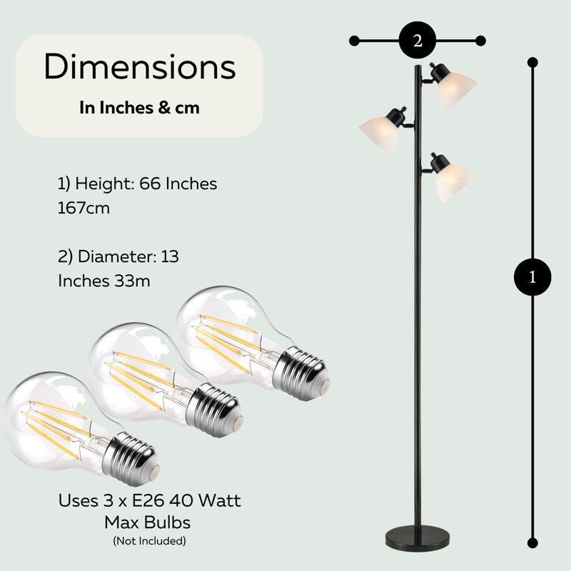 Lampe sur pied à branches 66 po Anko