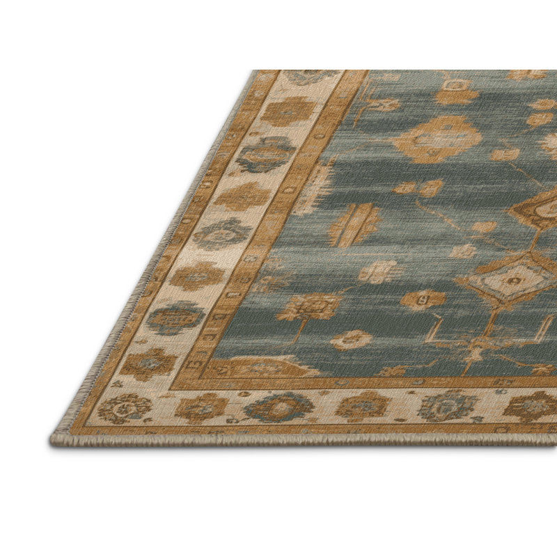 Tapis beige surteint lavable à la machine, Rectangle 8 pi x 12 pi