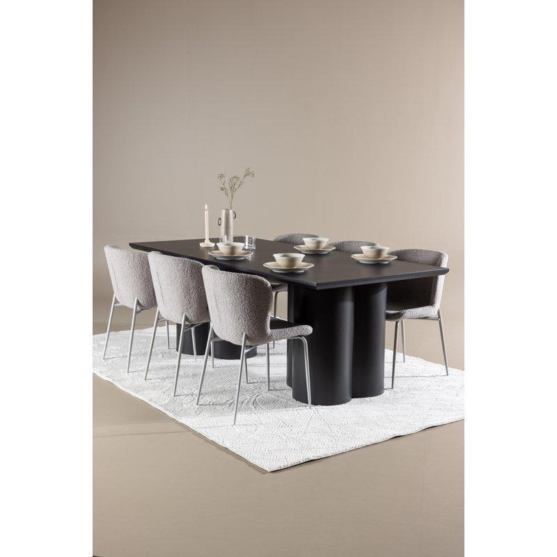 Wentworth 6 -Person Dining Set, Black, Grey, Grey