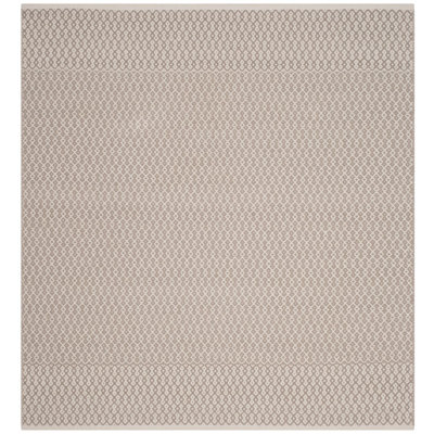 Tapis ivoire / gris en coton tissé à plat à la main Bester