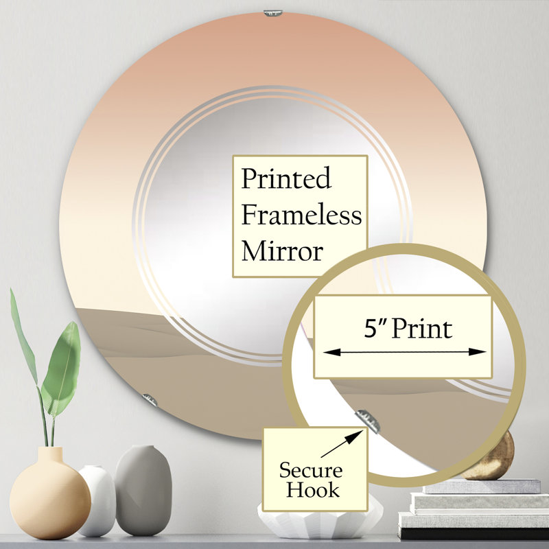 Zyaun - Miroir mural moderne rond, 24 po x 24 po