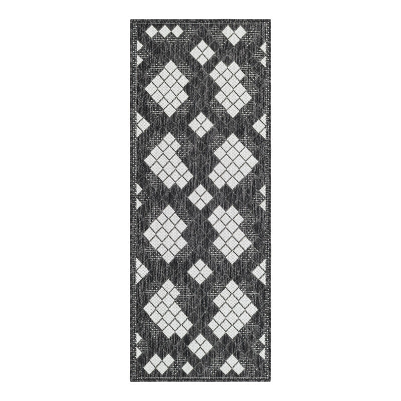 Geometric Indoor / Outdoor Rug, Runner 2' x 5'3"