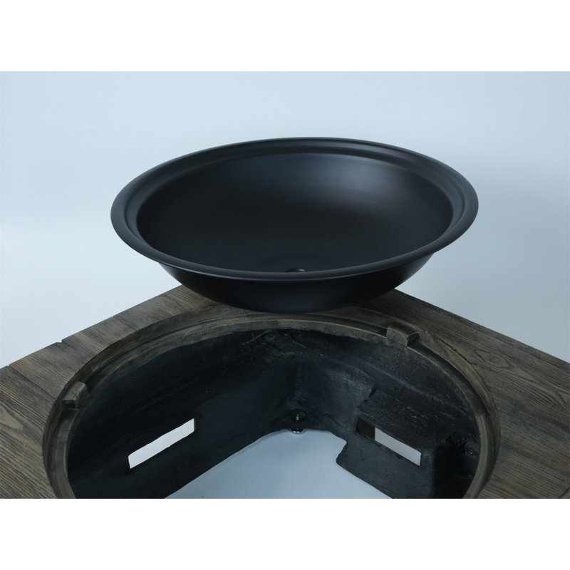 Wood-Fueled Outdoor Fire Pit With Wood Grain Design