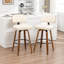 Tabourets de comptoir pivotants rembourrés en cuir de polyuréthane de style Mid-Century avec dossier courbé en bois-984185776-984185778