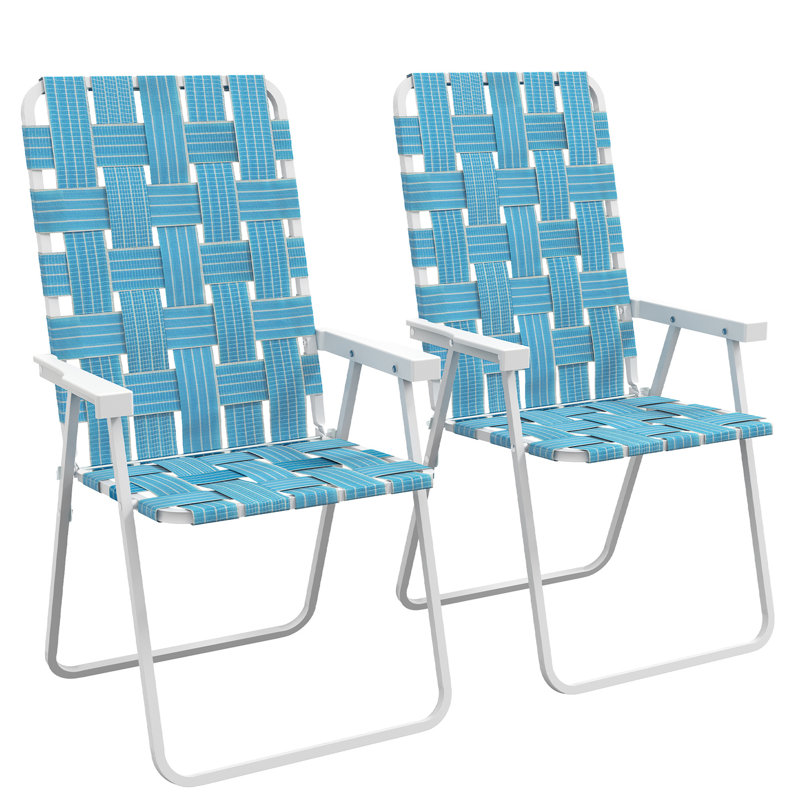 Outsunny Set Of 2 Patio Folding Chairs, Portable And Comfortable For Various Outdoor Activities With Durable Armrests